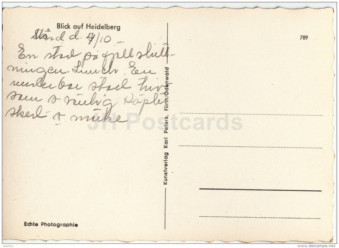 Blick auf Heidelberg - Germany - used - JH Postcards