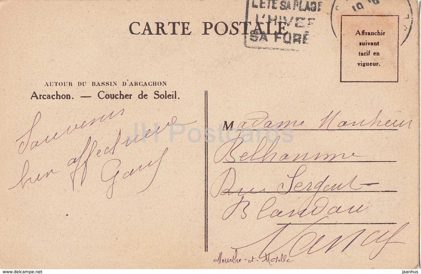 Arcachon - Coucher de Soleil - old postcard - France - used