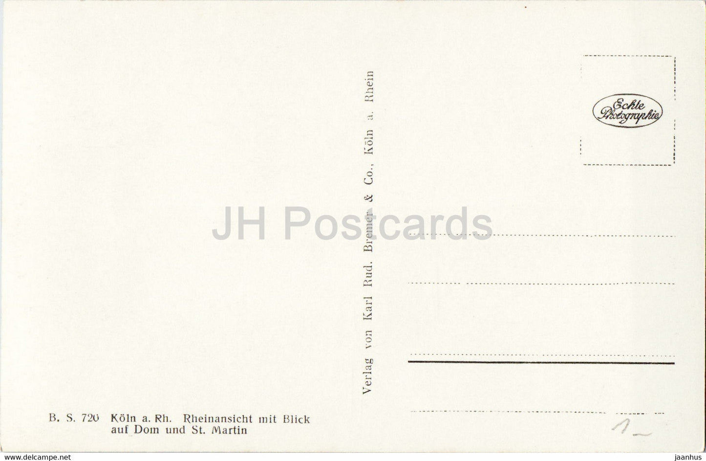 Koln - Cologne - Rheinansicht - Dom - St Martin - ship - old postcard - Germany - unused