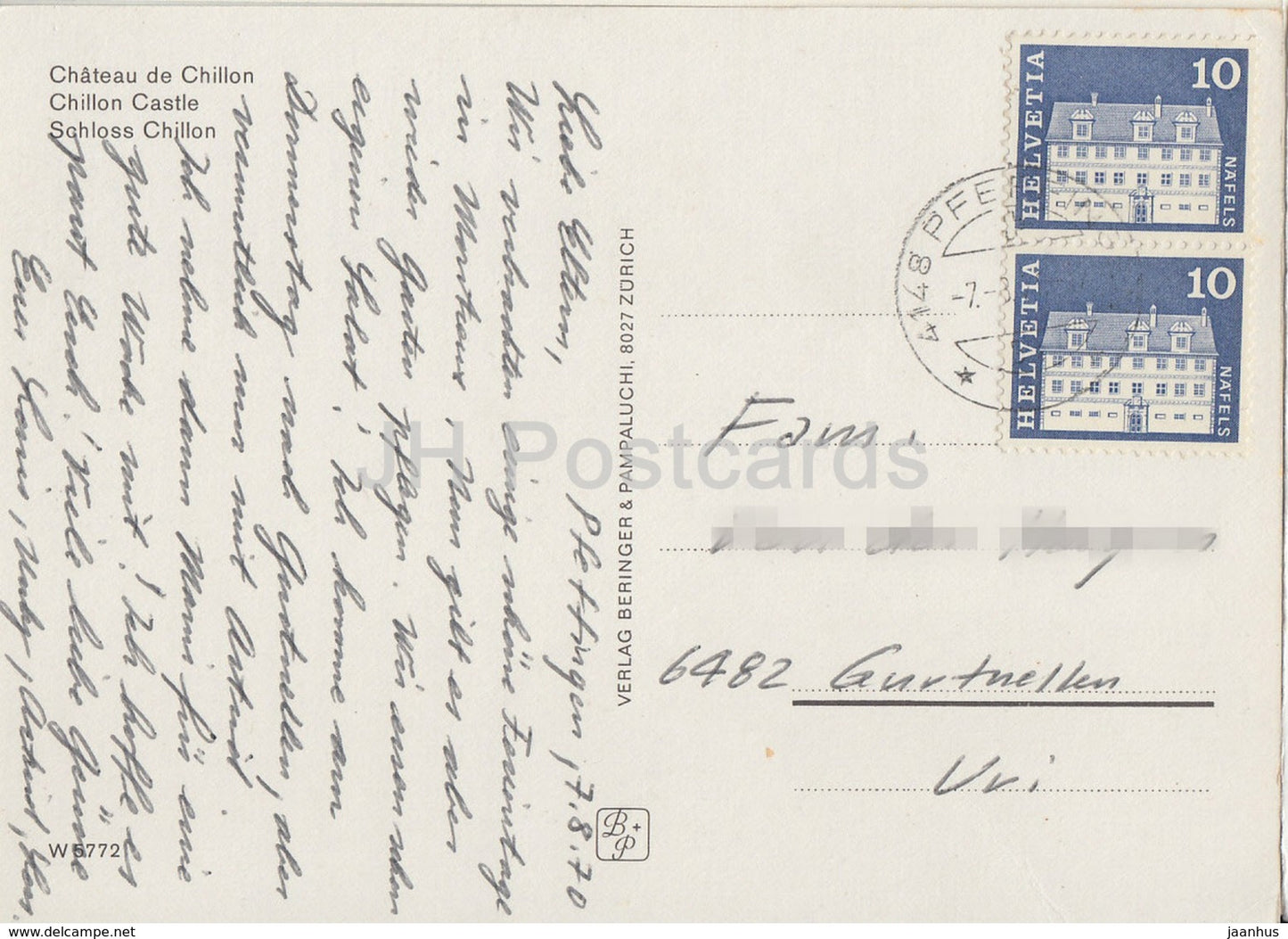 Chateau de Chillon – Schloss – W 5772 – 1970 – Schweiz – gebraucht