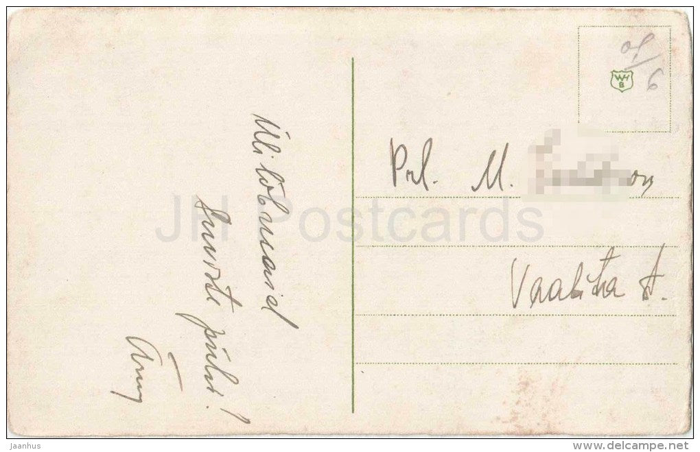 chrysanthemum - flowers - WHB - old postcard - circulated in Estonia - JH Postcards