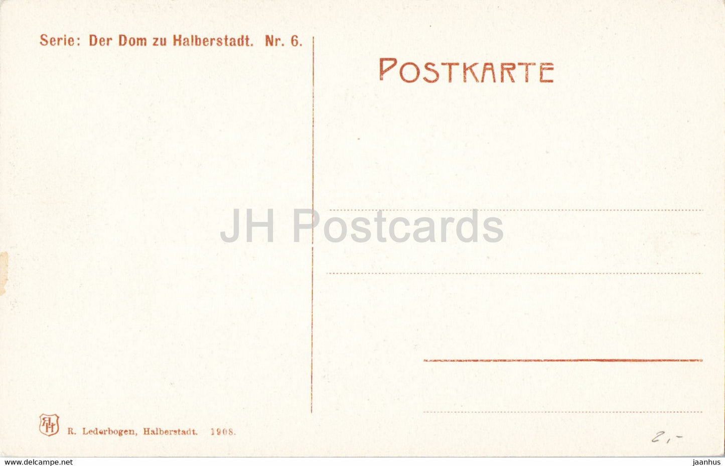Halberstadt - Dom - Lettner - Dom - alte Postkarte - 1908 - Deutschland - unbenutzt
