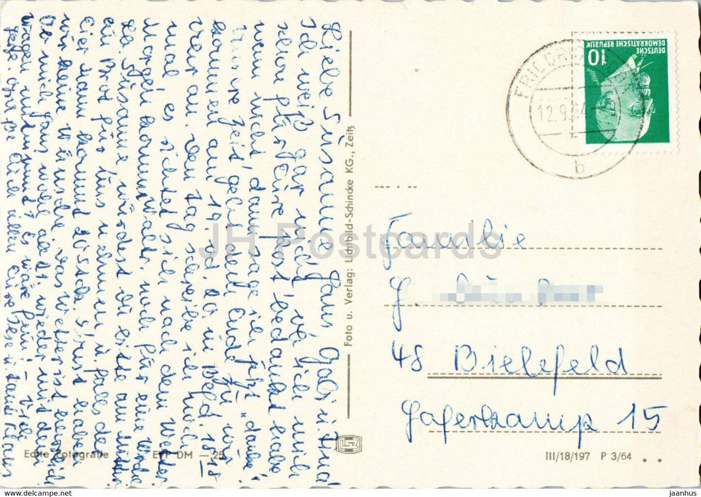 Tabarz i Thur Wald - Deutscher Hof - Gr Inselsberg - Thuringerwaldbahn - tram - old postcard - 1964 - Germany DDR - used