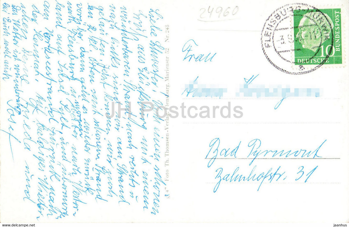 Schloss Glücksburg - Schloss - Schwan - Vögel - alte Postkarte - 1956 - Deutschland - gebraucht