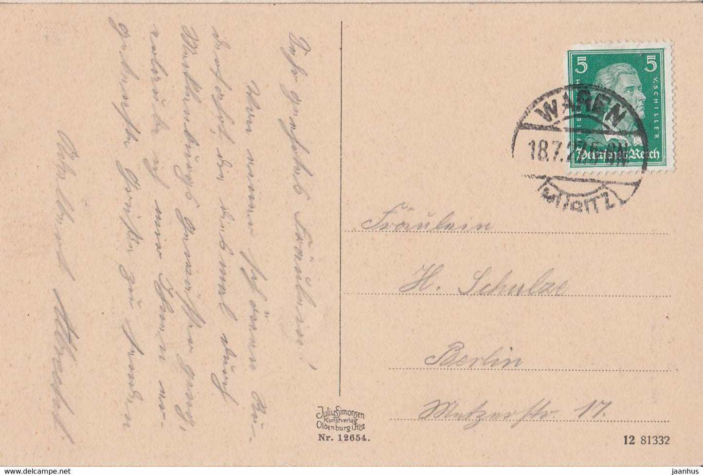 Waren i M - Blick von den Ecktannen auf Waren - old postcard - 12654 - 1927 - Germany - used