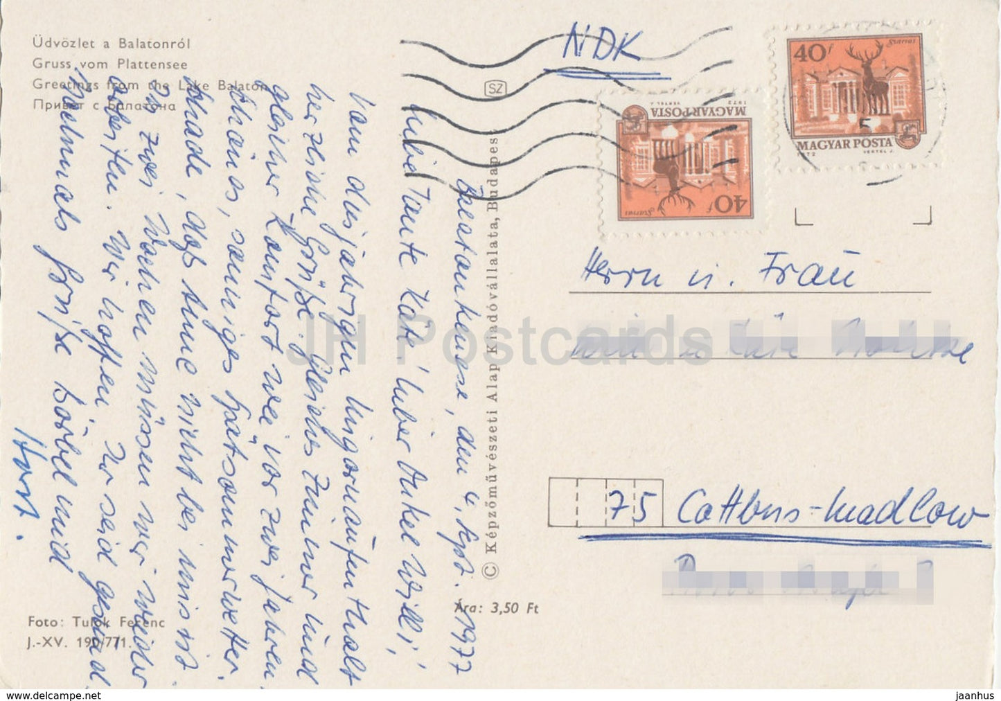 Salutations du lac Balaton - vue - 1977 - Hongrie - utilisé