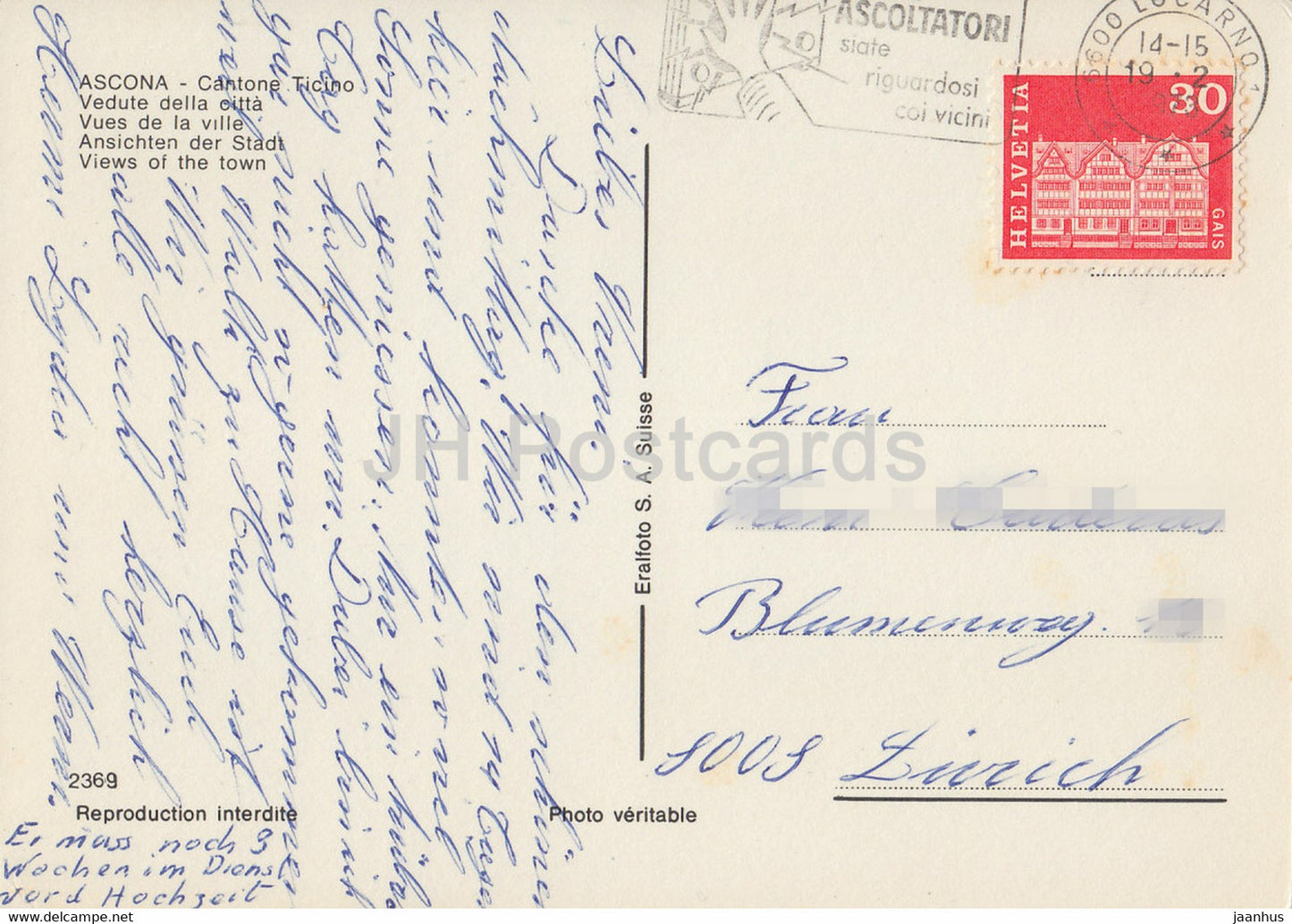 Ascona - Lago Maggiore - Vedute della Citta - multiview - 2369 - Switzerland - used