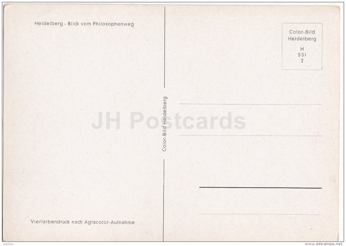 Blick vom Philosophenweg - Heidelberg - Germany - unused - JH Postcards