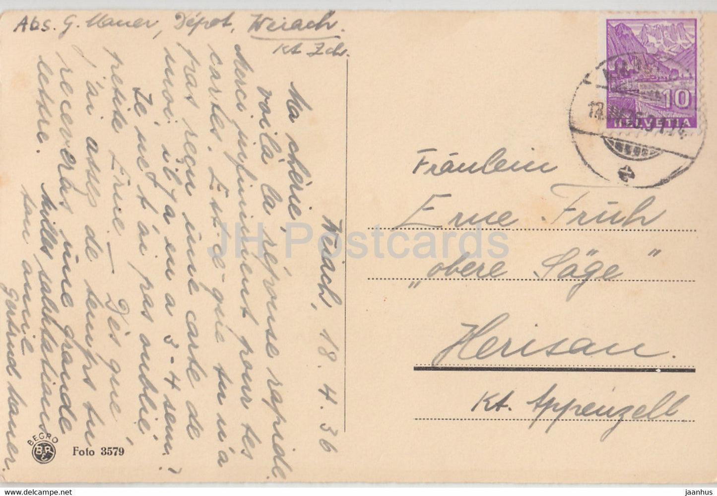 Fruhlingwolken - Begro - 3579 - carte postale ancienne - 1936 - Allemagne - utilisé