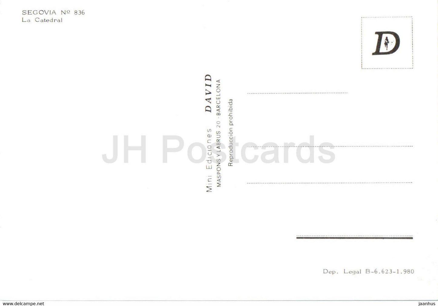 Ségovie - La Catedral - cathédrale - 836 - Espagne - inutilisé