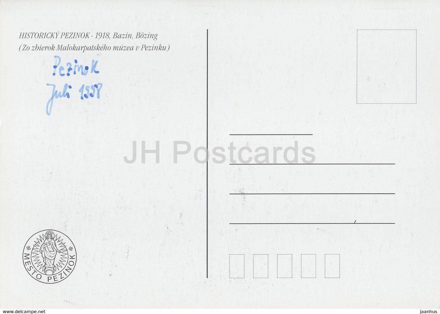 Pezinok 1918 - REPRODUCTION - 3 - 1998 - Slovakia - used