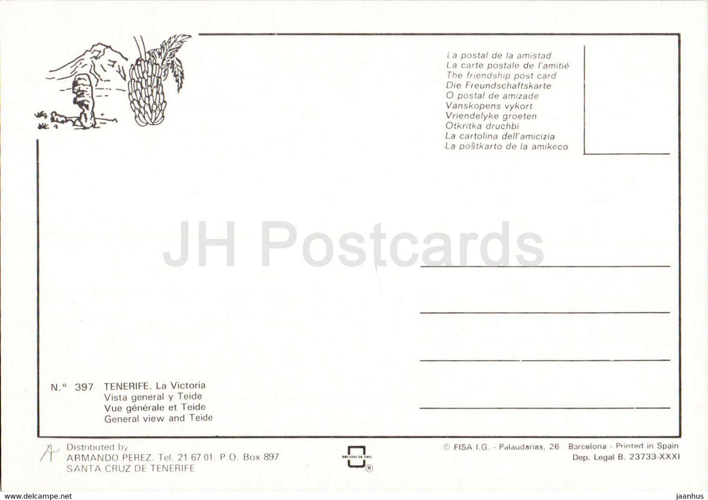 Tenerife - La Victoria - Vista General y Teide - Vue générale - 397 - Espagne - inutilisé