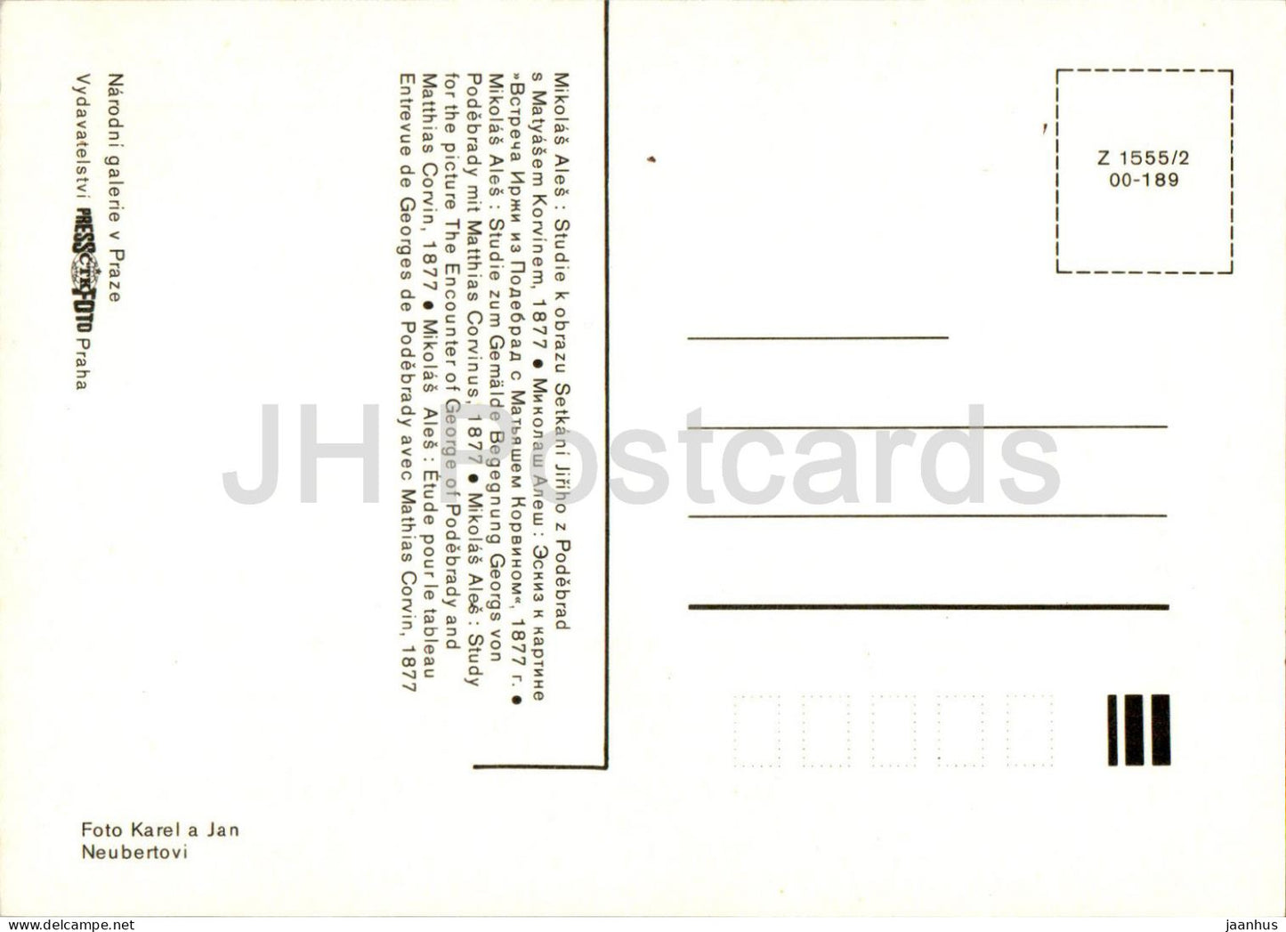 Gemälde von Mikolas Ales – Begegnung von Georg von Podiebrad – Tschechische Kunst – Tschechische Republik – Tschechoslowakei – unbenutzt