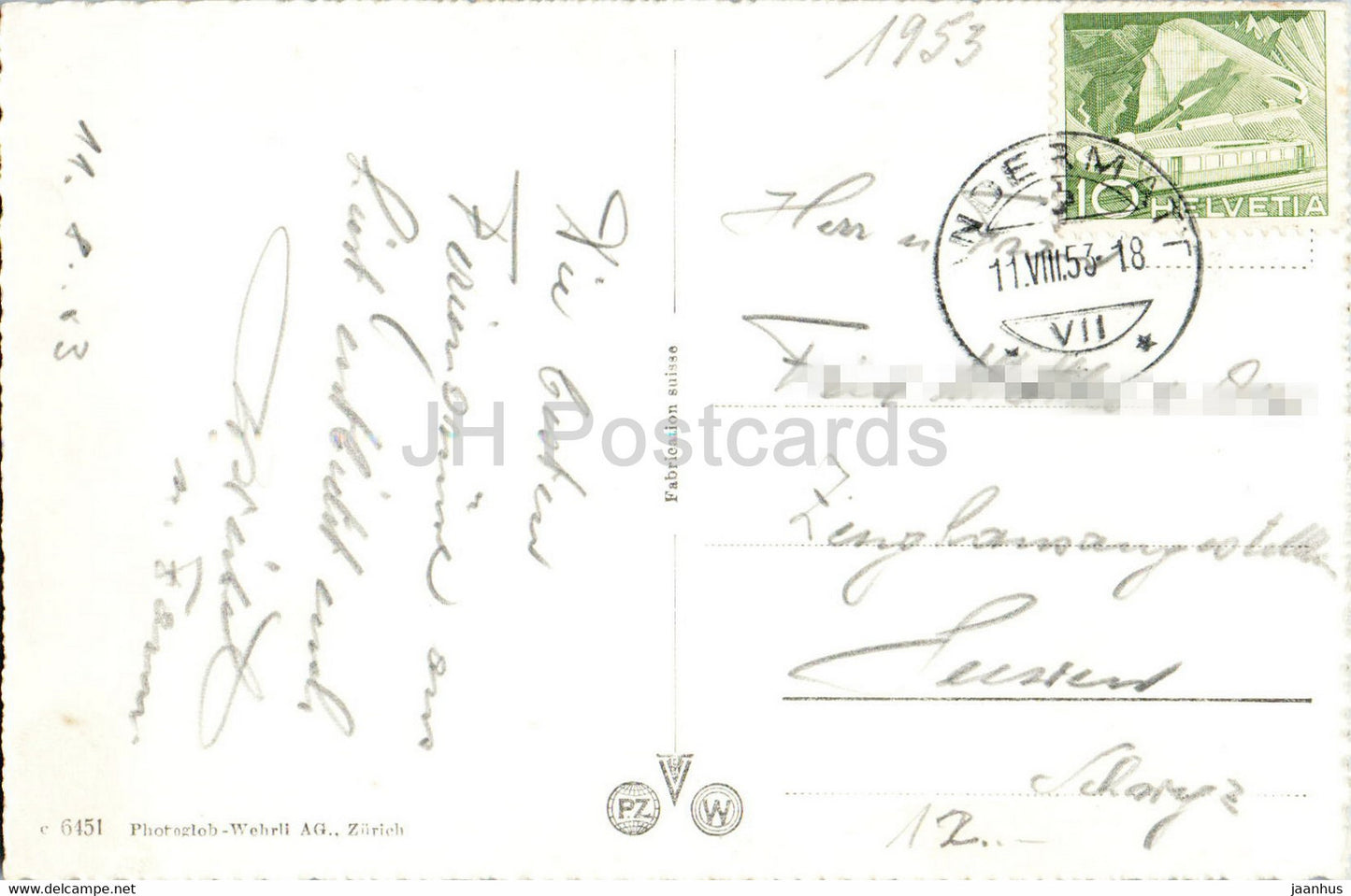 Andermatt 1444 m gegen die Furka - 6451 - carte postale ancienne - 1953 - Suisse - utilisé