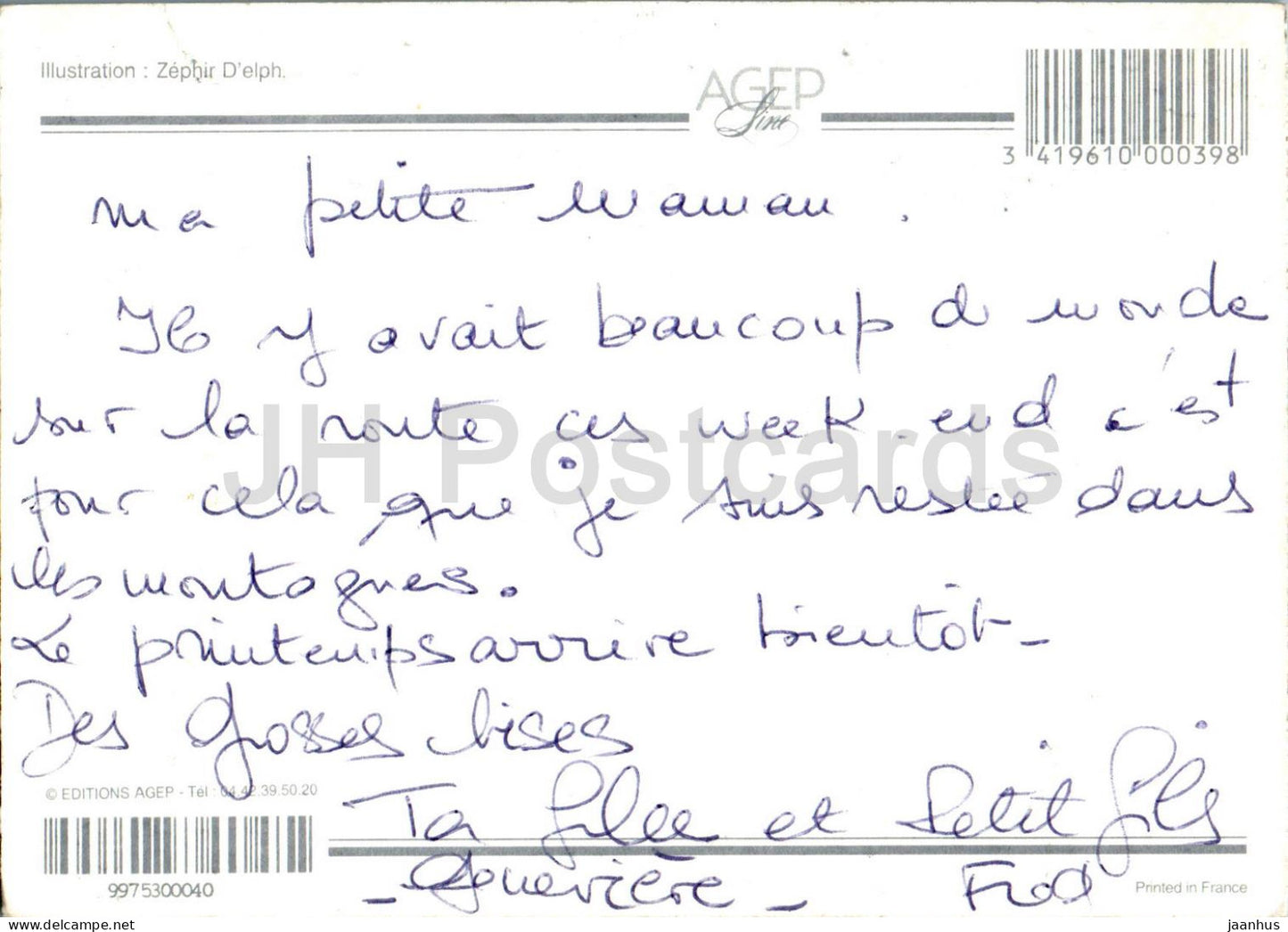 illustration by Zephir D'elph - Le ski ca donne la peche - skiing - France - used