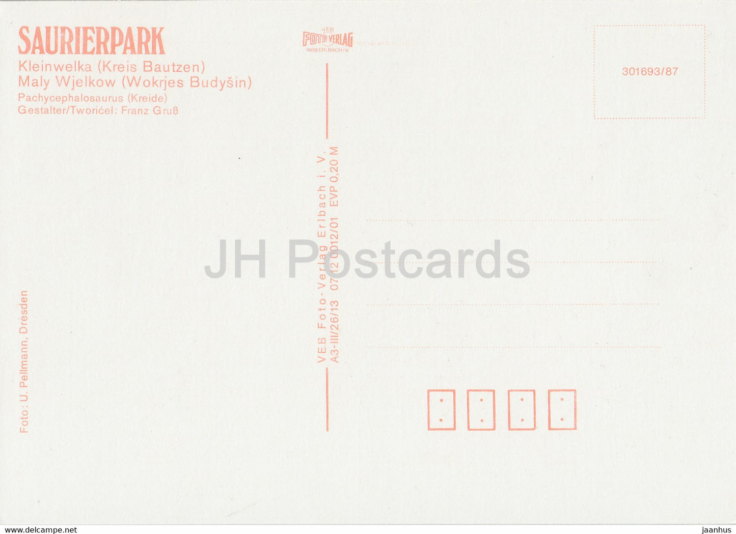 Pachycephalosaurus - Dinosaurier - Saurierpark Kleinwelka - DDR Deutschland - unbenutzt