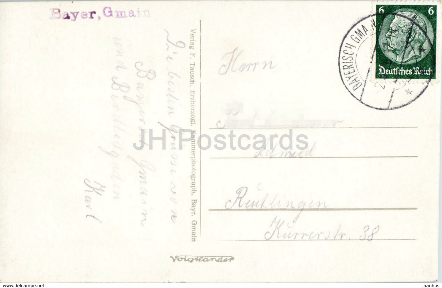 Bayer - Gmain - old postcard - Germany - used