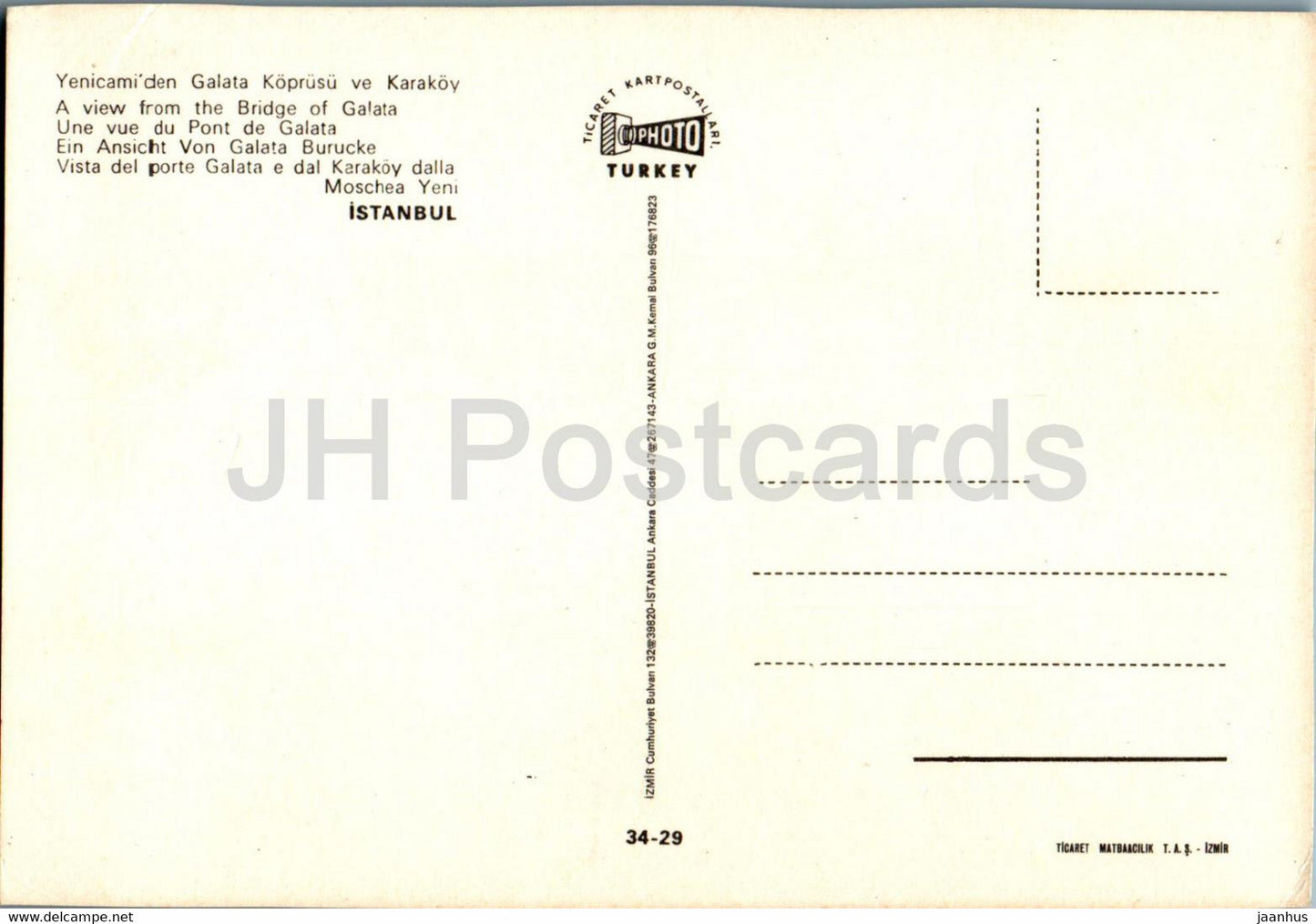 Istanbul - A view from the bridge of Galata - ship - Turkey - unused