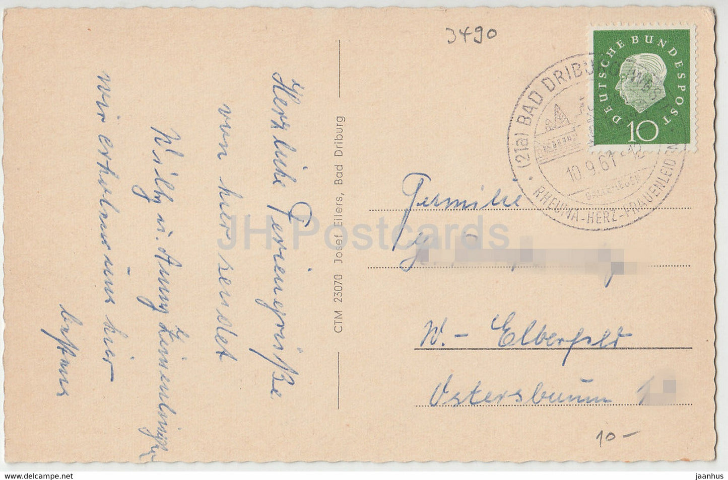 Gruss aus Bad Driburg am Teutoburger Wald - Musikpavillon - Rathaus - Trinkhalle - Kurplatz - 1961 - Deutschland - gebraucht