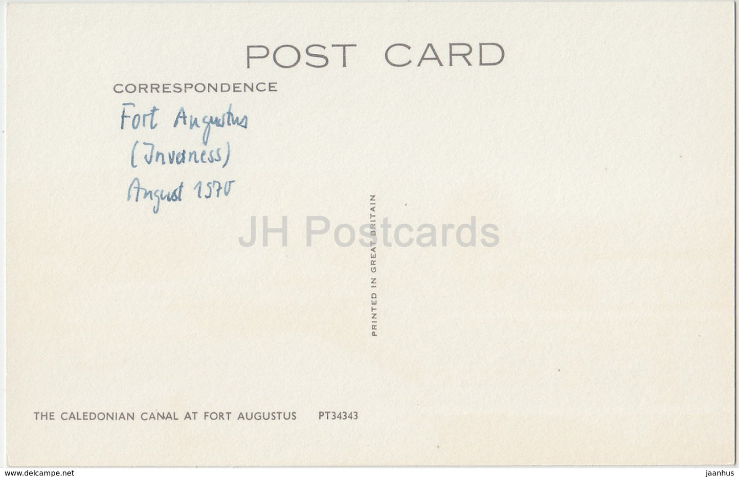 The Caledonian Canal at Fort Augustus - PT34343 - 1970 - United Kingdom - Scotland - used