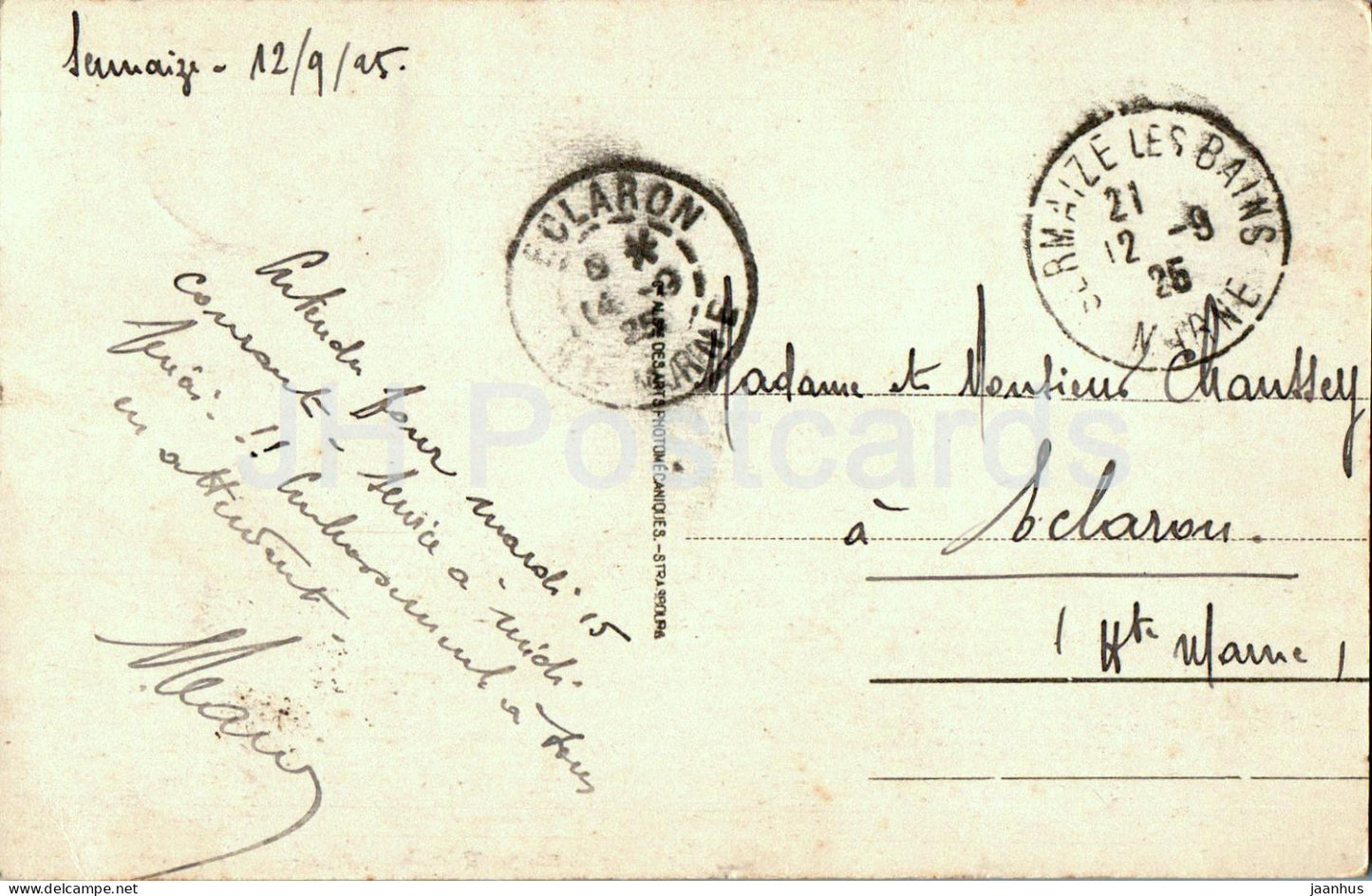 Sermaize les Bains - Etablissement Thermal - Vue d'ensemble - carte postale ancienne - 1925 - France - occasion