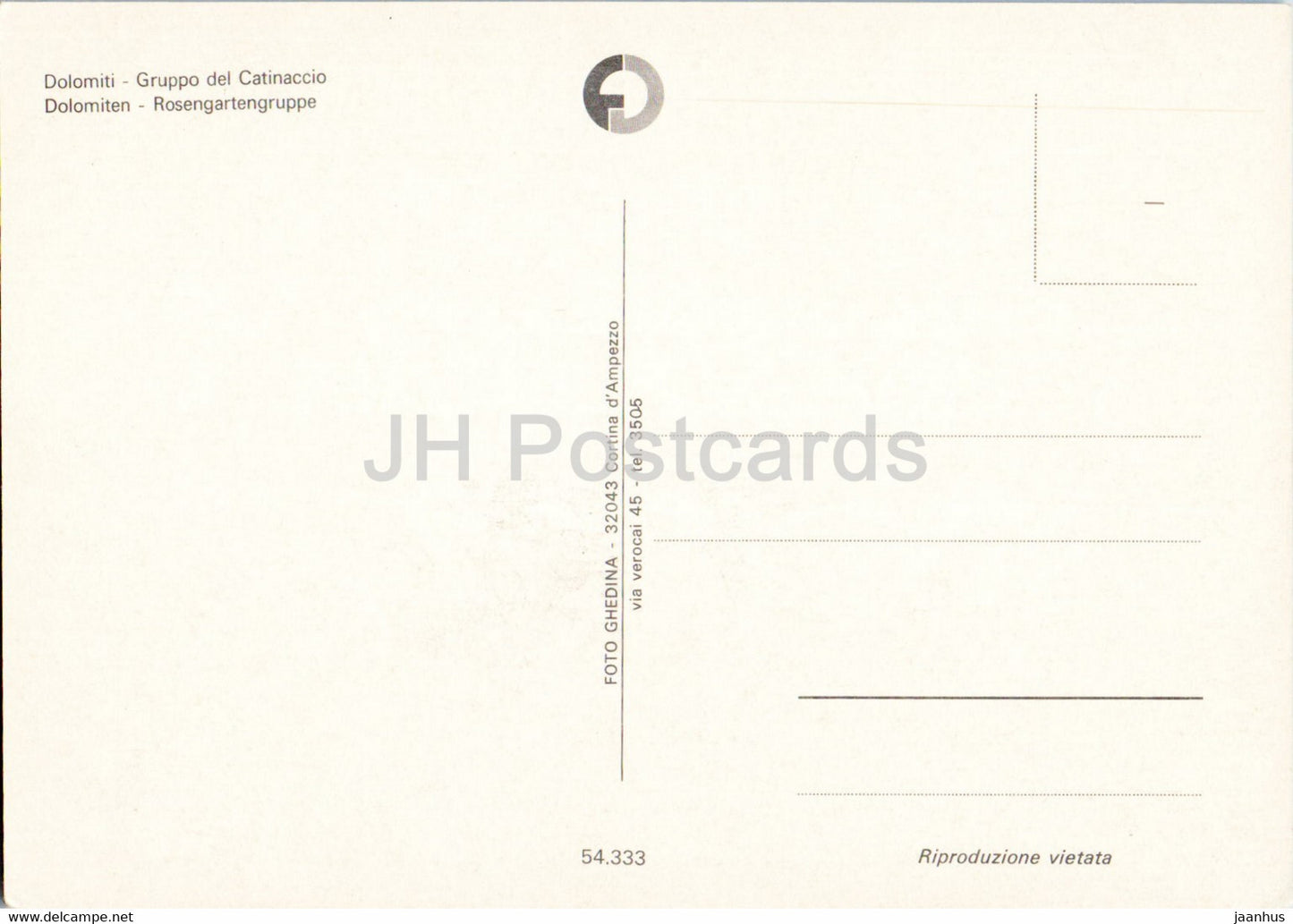 Rif Coronelle - Kolnerhutte - Gruppo del Catinaccio - 54.333 - Italie - inutilisé