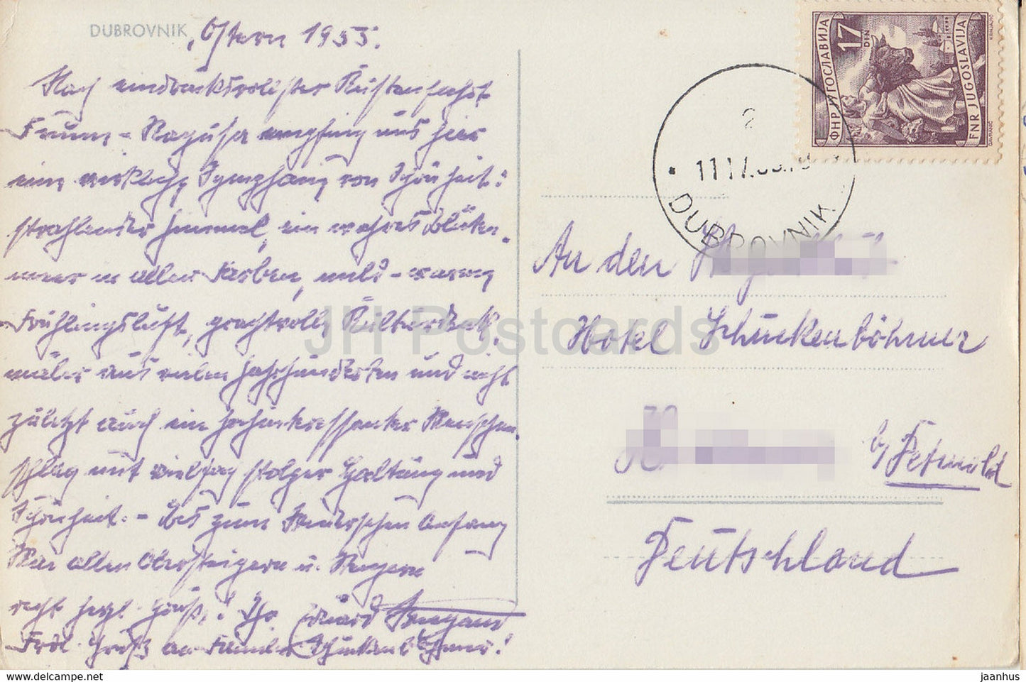 Dubrovnik - Esel - 1953 - Jugoslawien - Kroatien - gebraucht