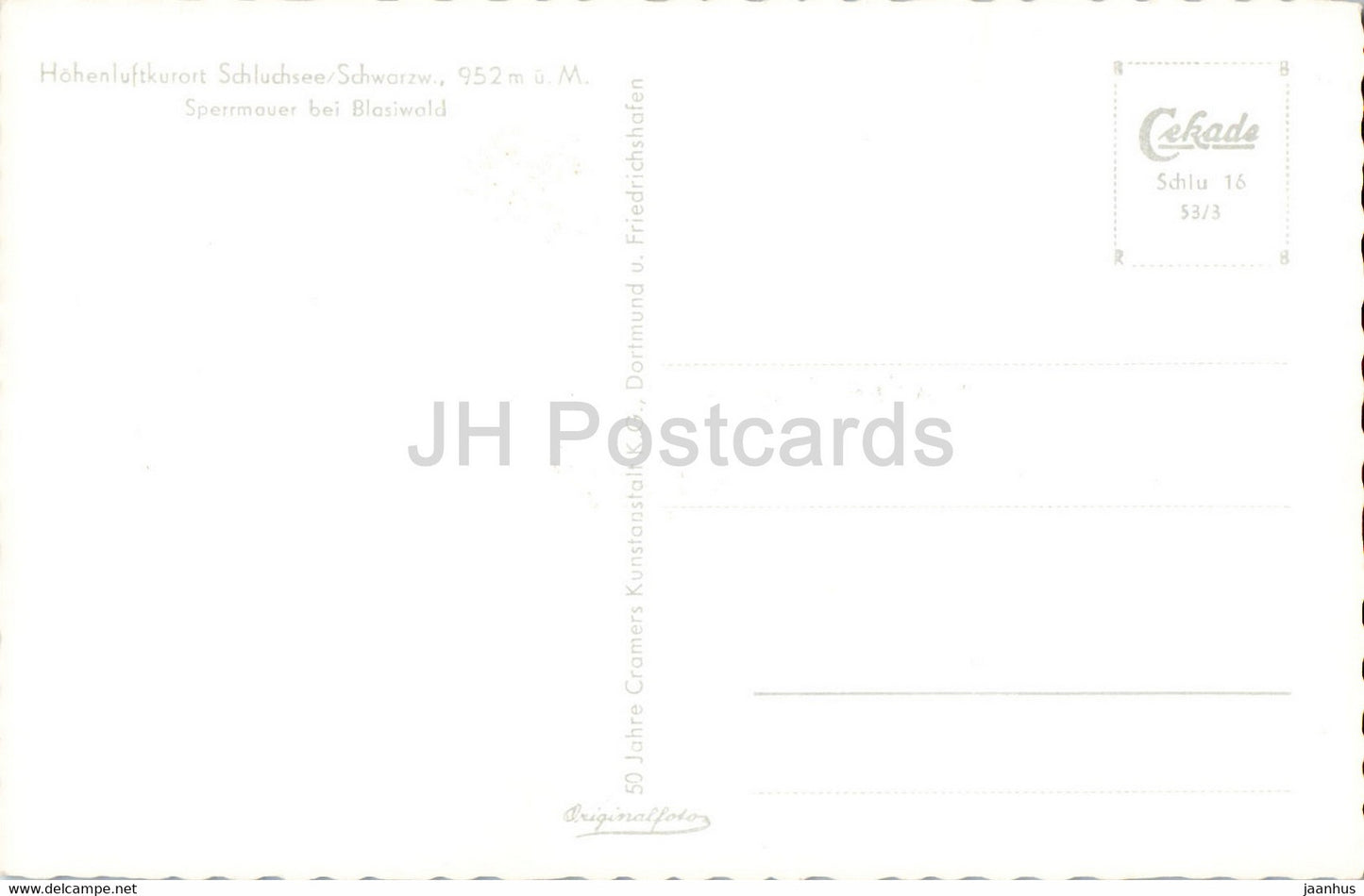 Schluchsee - Sperrmauer bei Blasiwald - Germany - unused