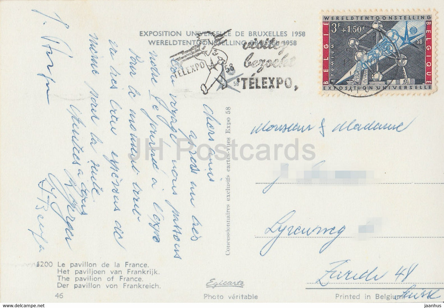 Le pavillon de la France - Exposition Universelle de Bruxelles 1958 - EXPO 58 - pavillon - Belgique - occasion