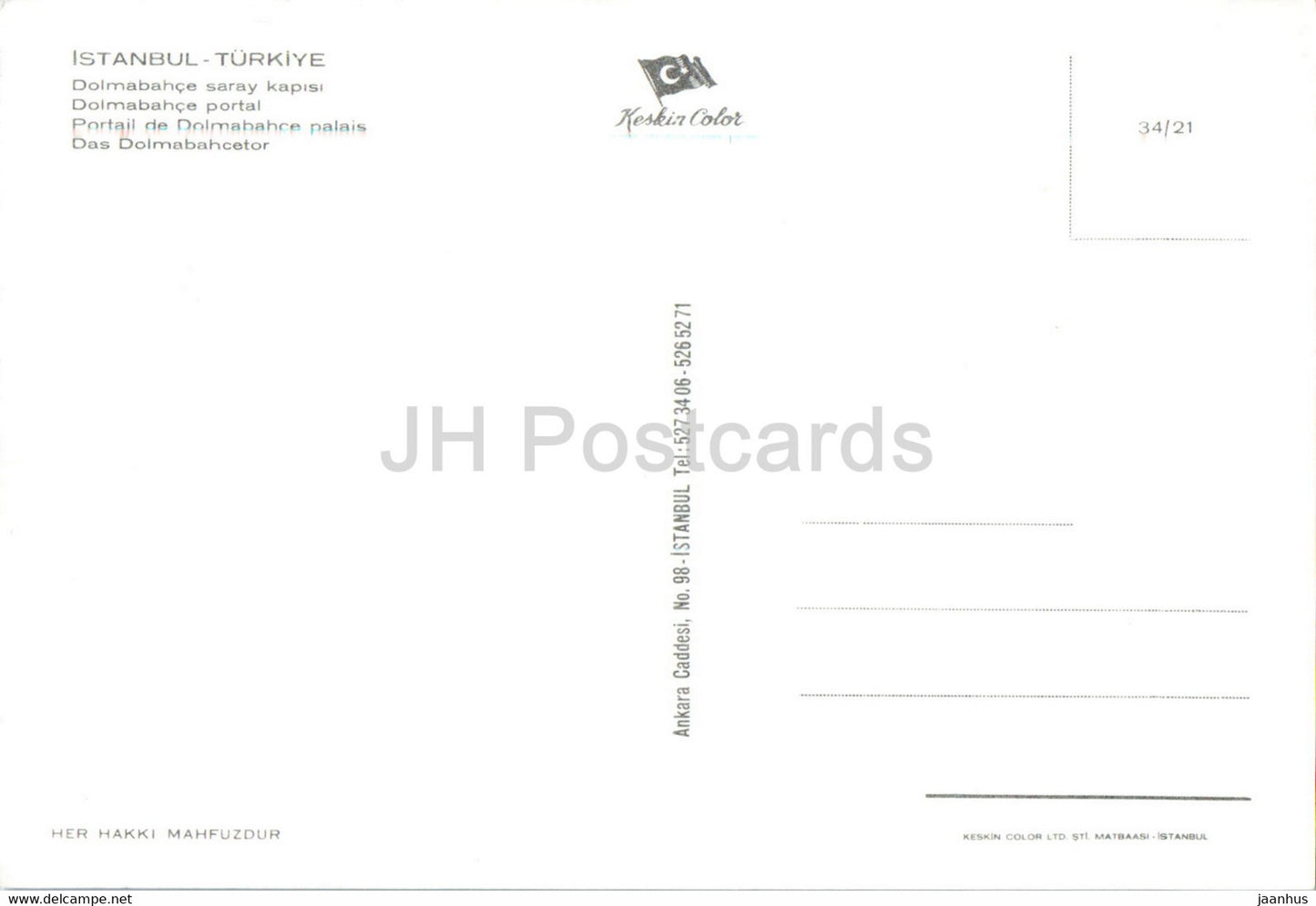 Istanbul – Dolmabahce-Portal – Keskin Color – Türkei – unbenutzt