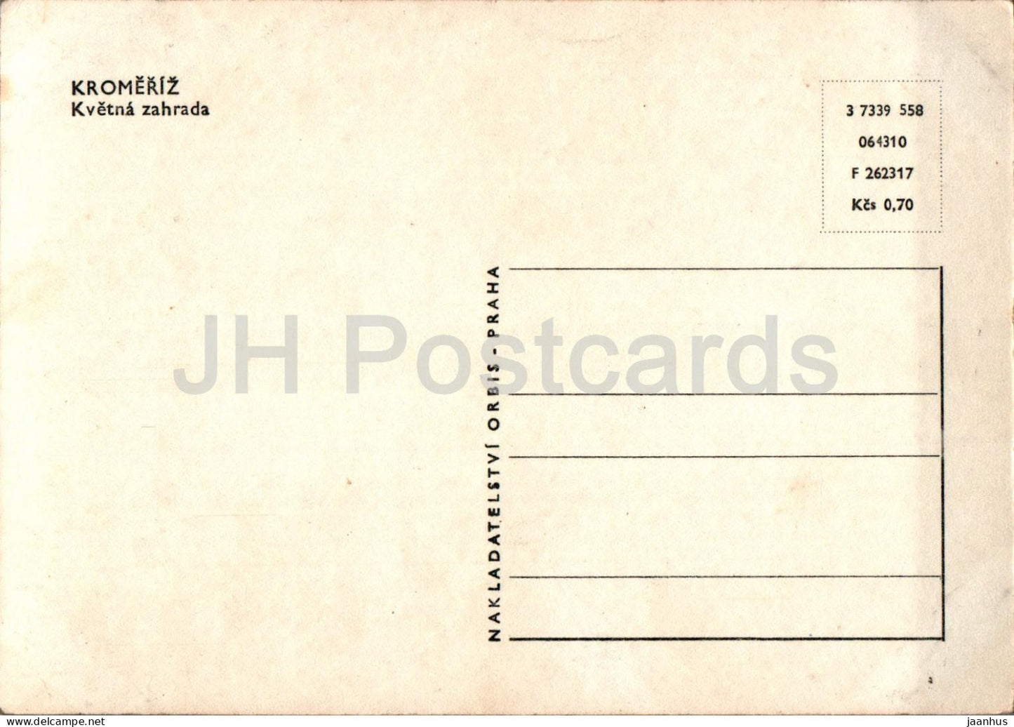 Kromeriz - Kvetna zahrada - Flower garden - Czech Repubic - Czechoslovakia - unused