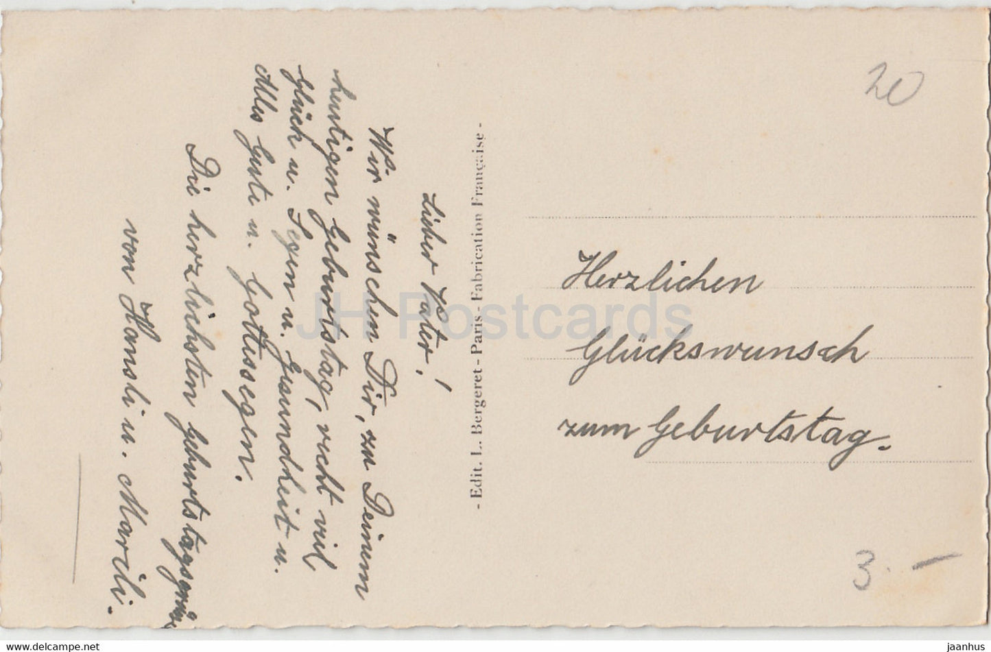 Mädchen - Kinder - Vögel - Bargeret 279 - alte Postkarte - Frankreich - gebraucht
