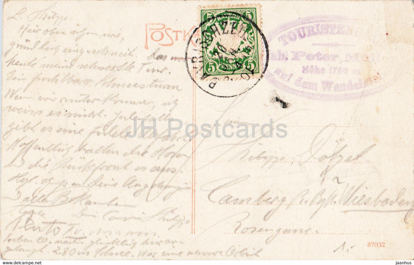 Wendelstein mit Unterkunftshaus - 1910 - old postcard - Germany - used