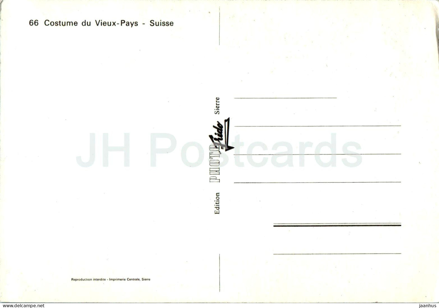 Costume du Vieux Pays - Suisse - folk costume - 66 - Switzerland - unused