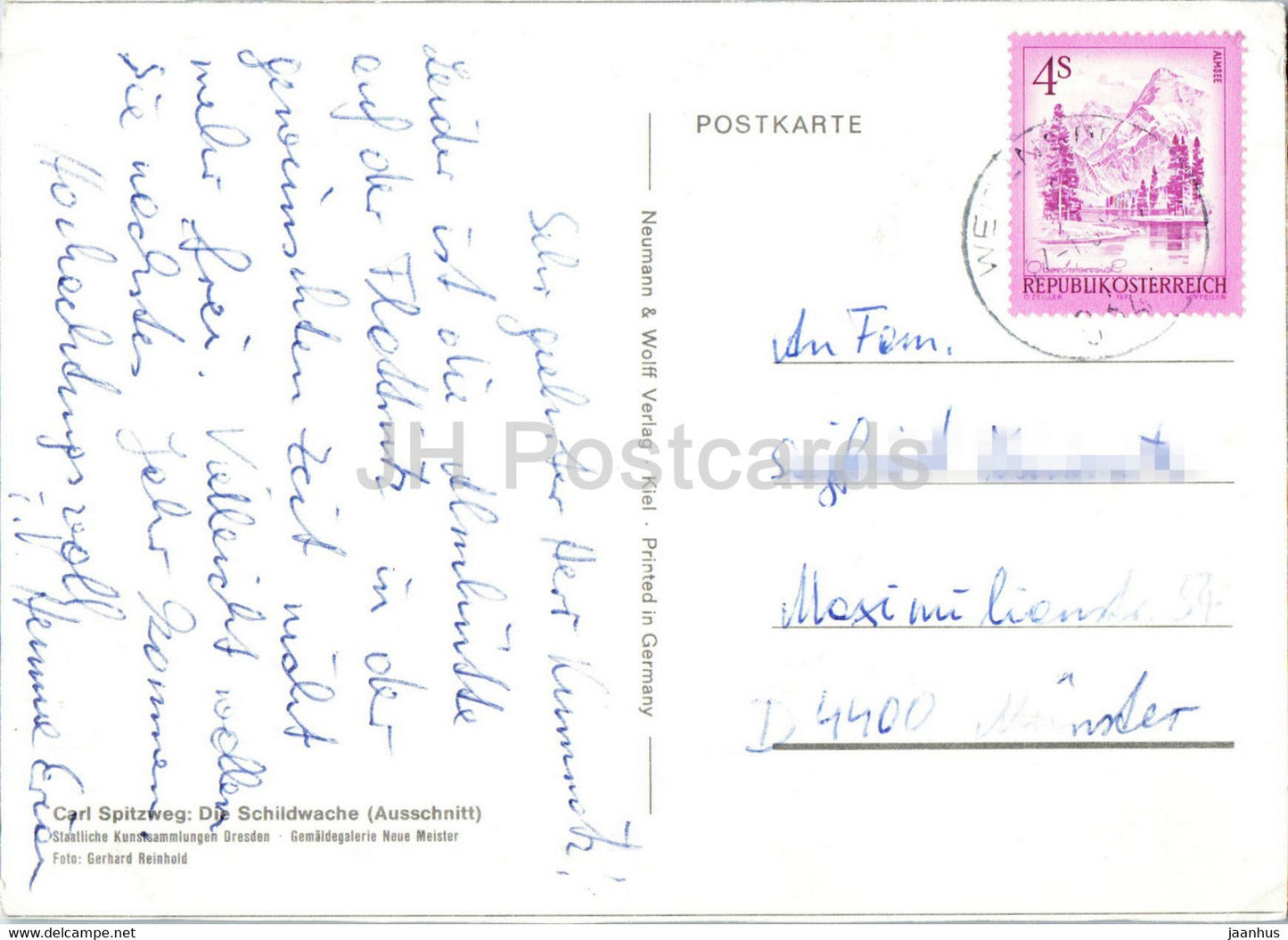 painting by Carl Spitzweg - Die Schildwache - German art - military - Germany - used