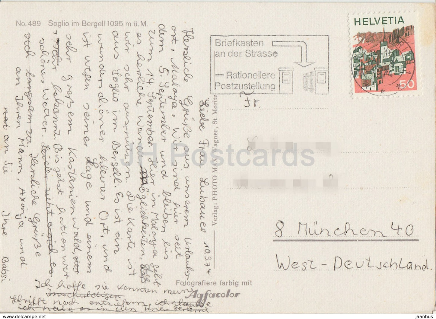 Soglio im Bergell 1095 m - 1974 - Switzerland - used