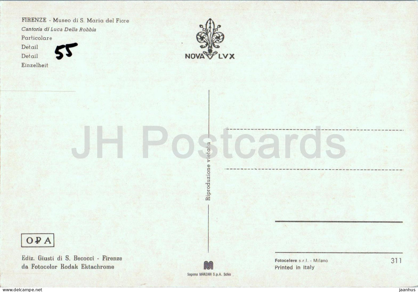 Firenze - Museo di S Maria del Fiore - Cantoria di Luca della Robbia - Particolare - Detail - 311 - Italy - used