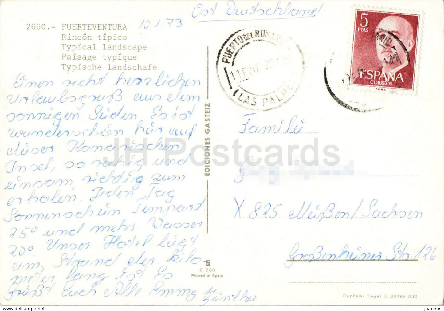 Fuerteventura - Rincon tipico - Paysage typique - 2660 - 1973 - Espagne - utilisé