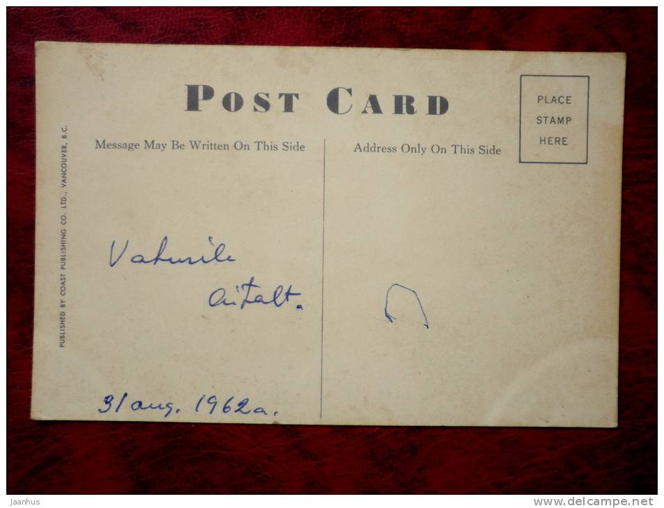 Lost Lagoon Bridge, Stanley Park - Vancouver - British Columbia - sent in 1962 - Canada - used - JH Postcards