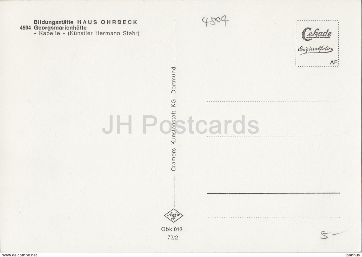Bildungsstatte Haus Ohrbeck - Georgsmarienhutte - Kapelle - Germany - unused