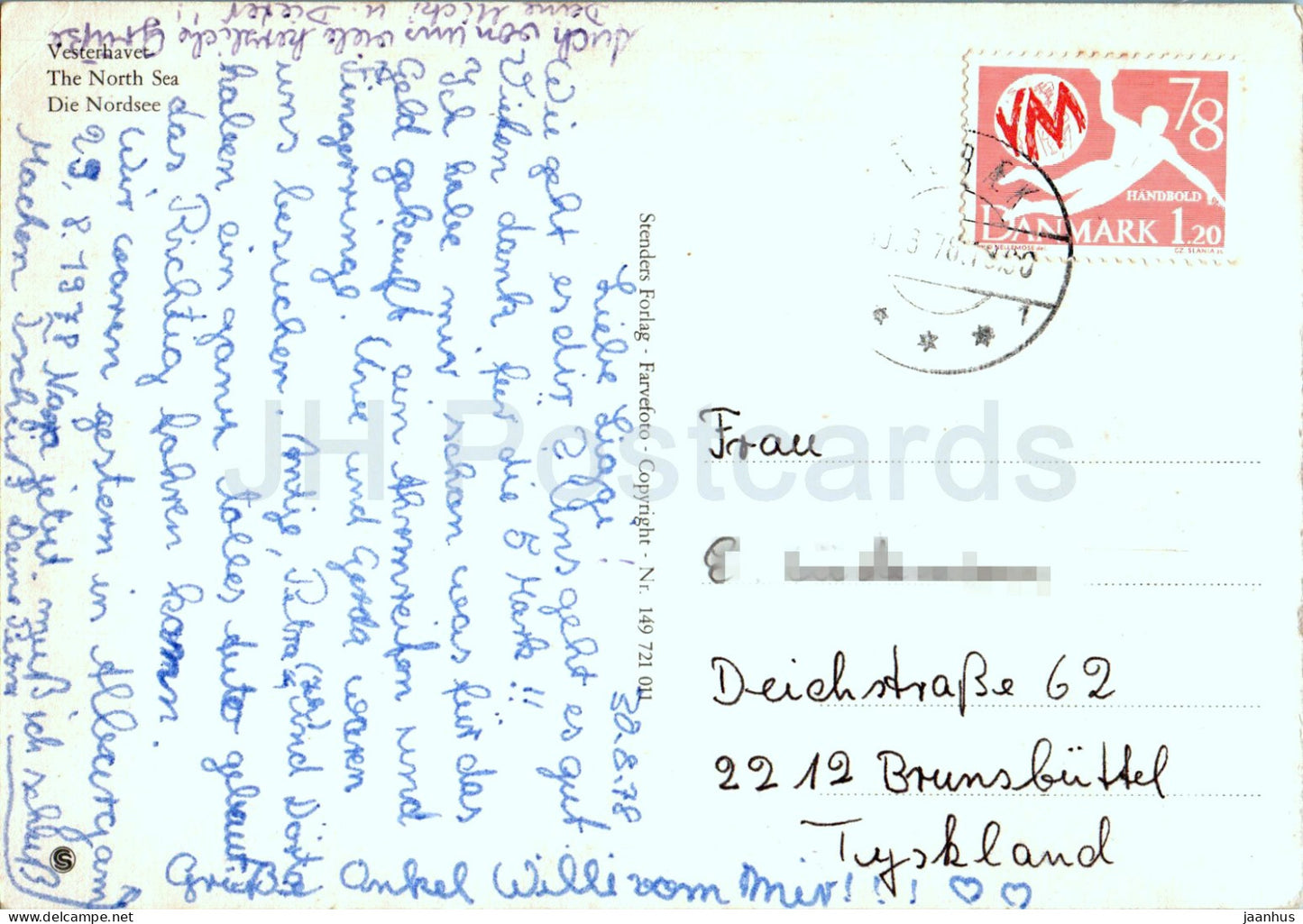 Vesterhavet - Mer du Nord - Die Nordsee - bateau - navire - 1978 -Danemark - utilisé