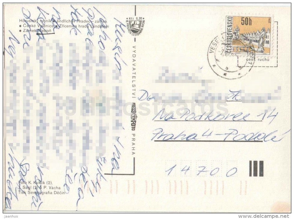 Jihocesky Kraj - Jindrichuv Hradec - castle - Trebon - Czechoslovakia - Czech - used - JH Postcards