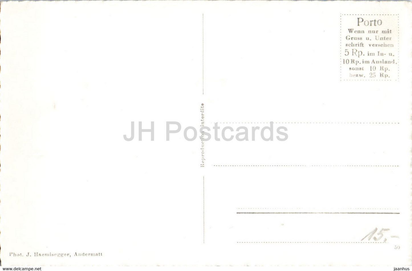 Remontée mécanique Natschen Gutsch - ski - 6402 - carte postale ancienne - Suisse - inutilisée