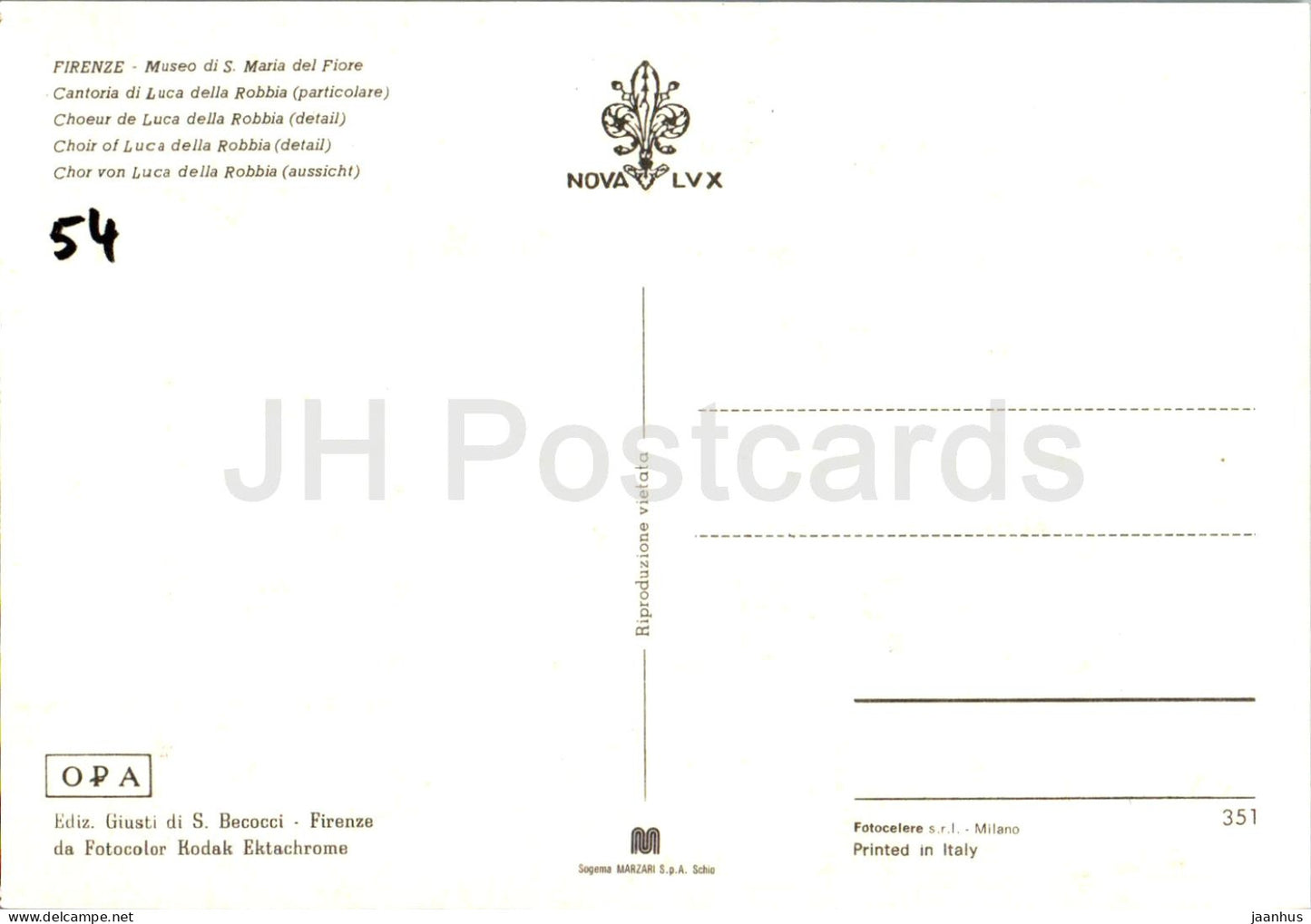 Firenze - Museo di S Maria del Fiore - Cantoria di Luca della Robbia - Particolare - Detail - 351 - Italy - used