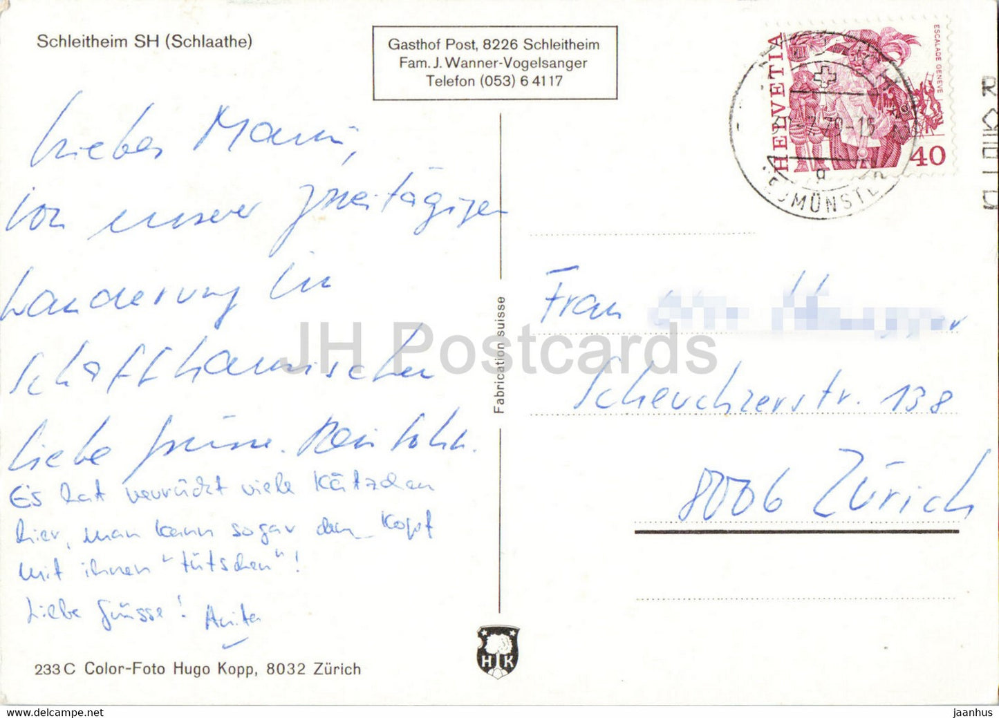 Schleitheim SH - Schlaathe - 1979 - Suisse - occasion