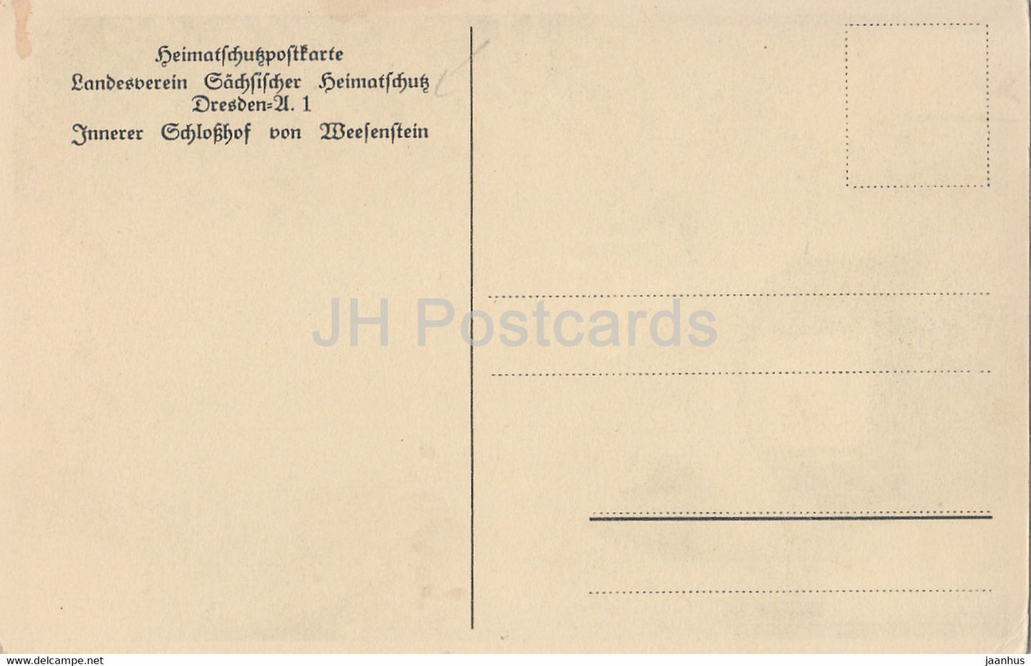 Innerer Schlosshof von Weesenstein - castle - old postcard - Germany - unused