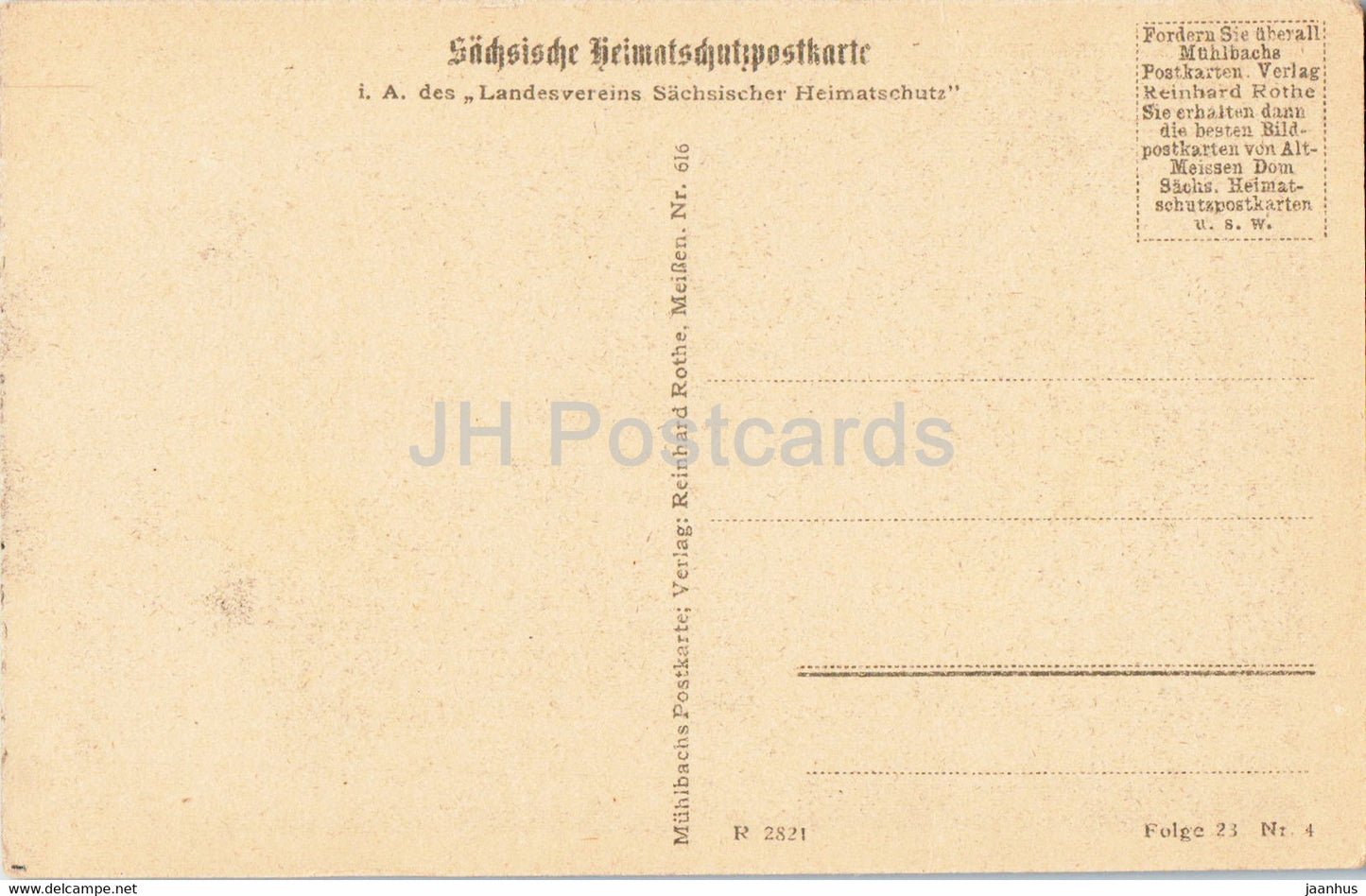 Alt Meißen - Blick auf die Burglehn-Schlössbrücke Ludwig-Richter-Haus - alte Postkarte - Deutschland - unbenutzt