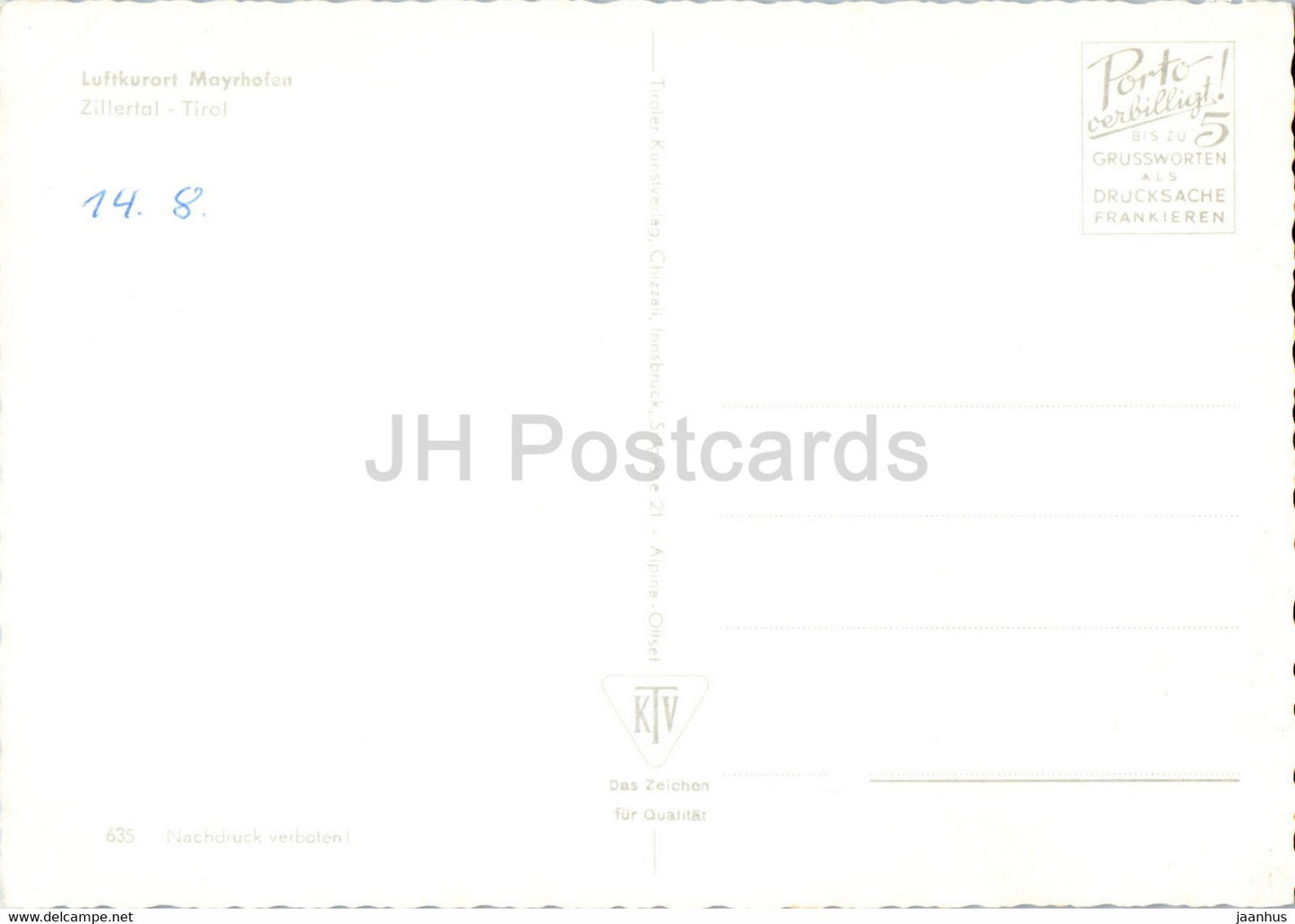 Luftkurort Mayrhofen - Zillertal - Tirol - cable Car - Austria - unused