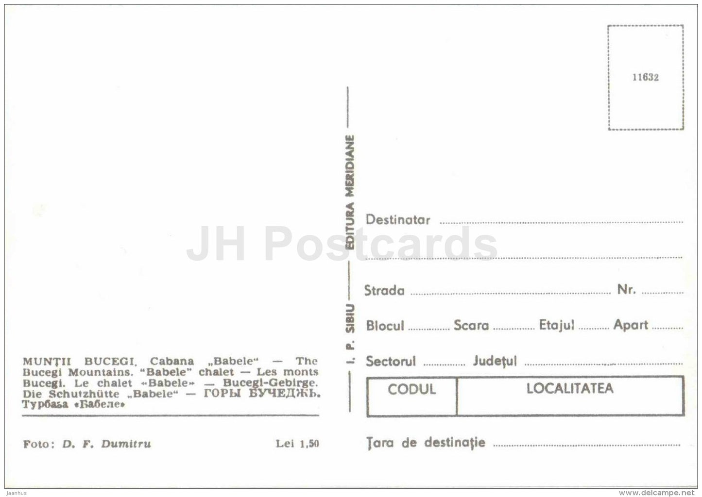 Bucegi mountains - chalet Babele - Romania - unused - JH Postcards