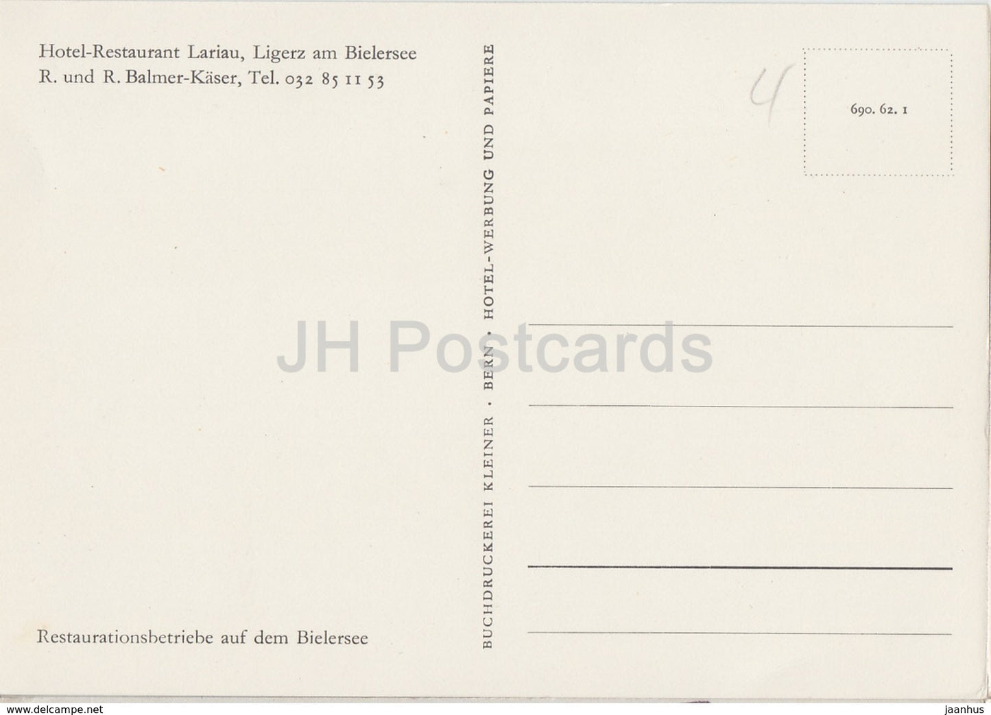 Hotel Restaurant Lariau - Ligerz am Bielersee - ship - Switzerland - unused